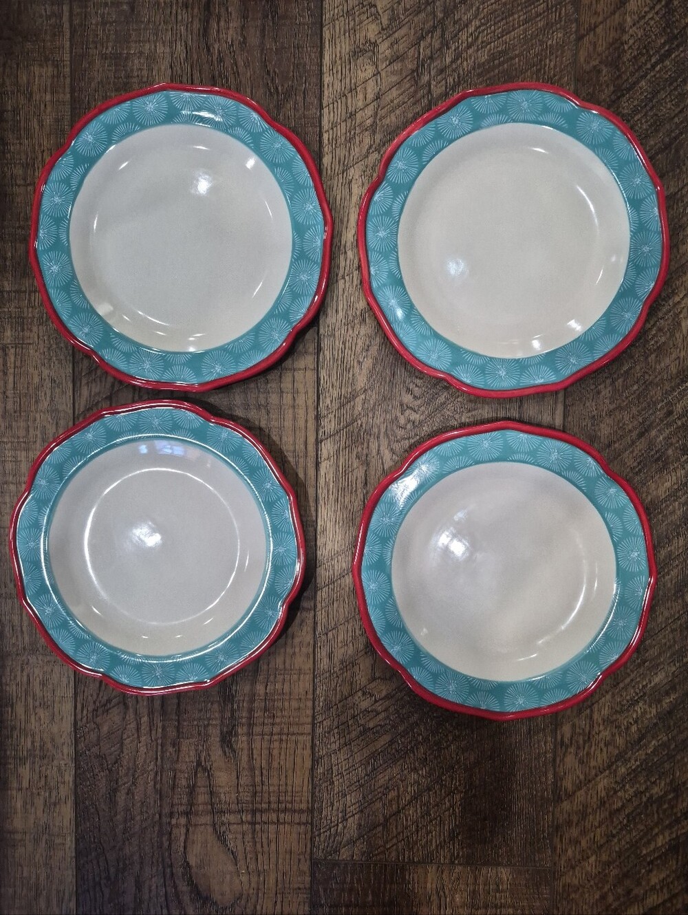The Pioneer Woman Stoneware Discontinued Happiness Dinner Plates 10.5" Set of 4